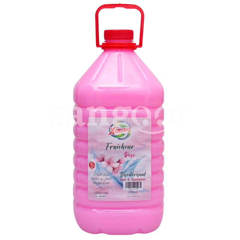 XCELLENT DESODORISANT SOLS ET SANITAIRES 5L ROSE XCELLENT-DESODORISANT-SOLS-ET-SANITAIRES-5L-ROSE.png Prix Tunisie