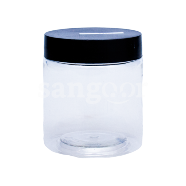 BOITE TRANSPARENT 200ML AVEC COUVERCLE NOIR 63*200 Prix Tunisie