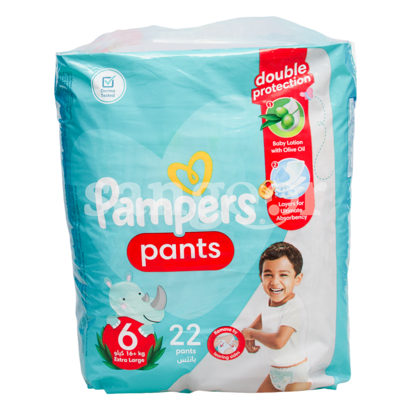 PAMPERS PANTS T6 (16+)KG EXTRA LARGE 22PCS PAMPERS-PANTS-T6-16KG-EXTRA-LARGE-22PCS.png Prix Tunisie
