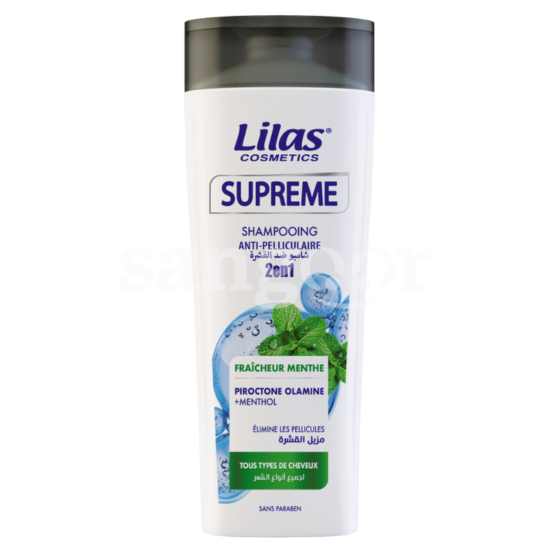 LILAS SHAMPOING 400ML SUPREME MEN FRAICHEUR MENTHE LILAS-SHAMPOING-400ML-SUPREME-MEN-FRAICHEUR-MENTHE.png PRIX TUNISIE