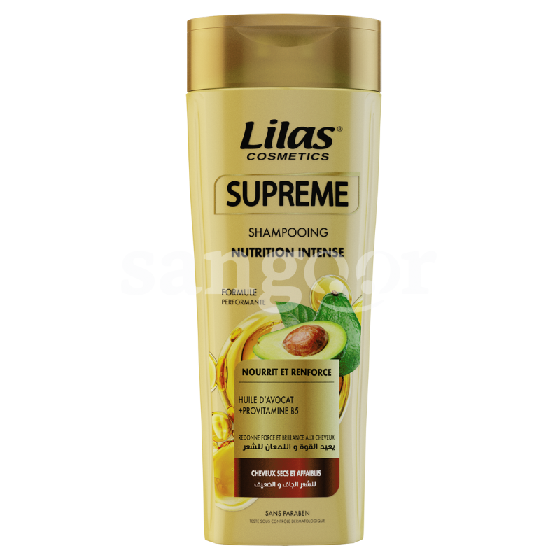 LILAS SHAMPOING 400ML SUPREME NUTRITION INTENSE AVOCAT LILAS-SHAMPOING-400ML-SUPREME-NUTRITION-INTENSE-AVOCAT.png PRIX TUNISIE