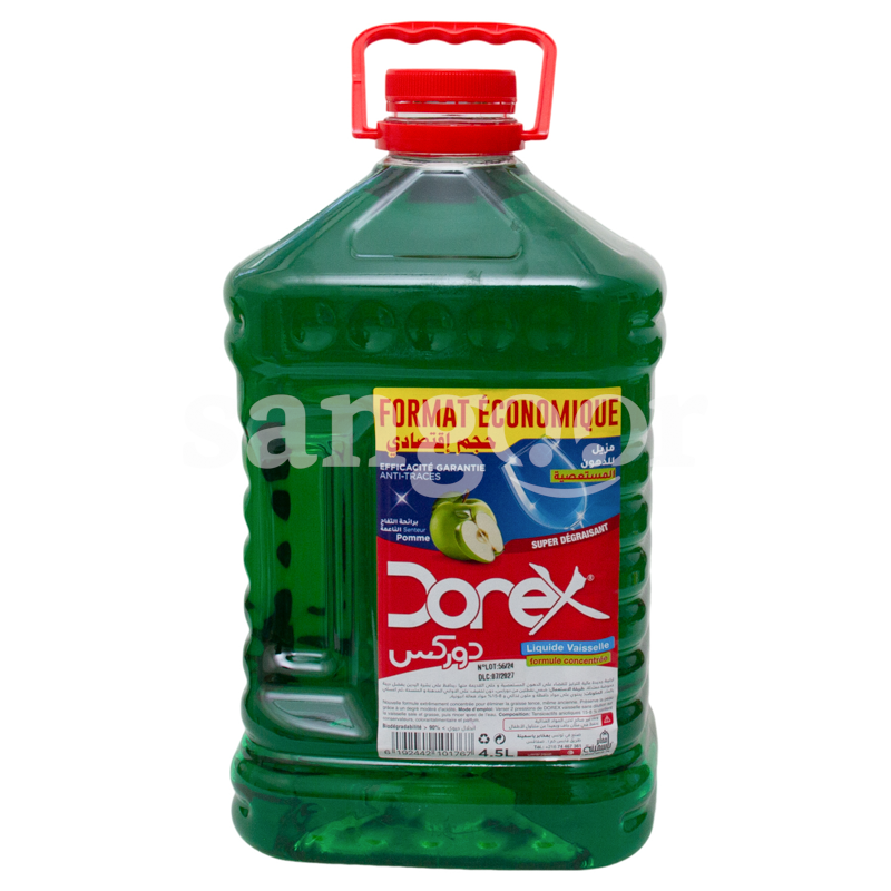DOREX LIQUIDE VAISSELLE 4.5L POMME DOREX-LIQUIDE-VAISSELLE-4.5L-POMME.png Prix Tunisie