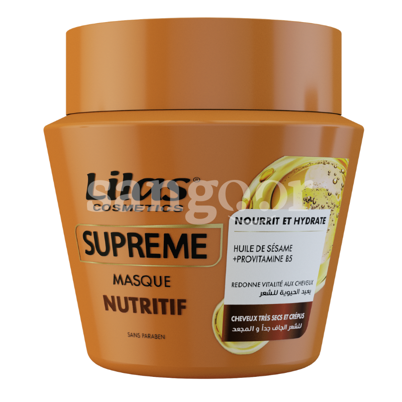 LILAS MASQUE CHEVEUX 300ML SUPREME NUTRITIF LILAS-MASQUE-CHEVEUX-300ML-SUPREME-NUTRITIF.png Prix Tunisie