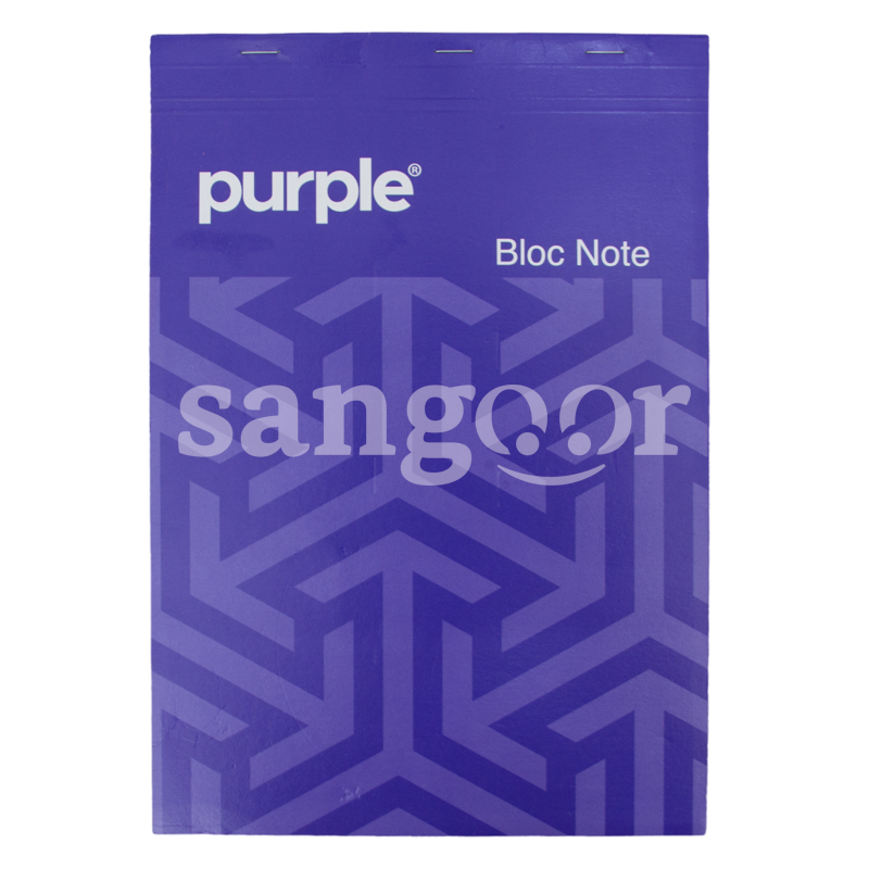 PURPLE BLOC NOTE A4 100P 55 REF 7000101 PURPLE-BLOC-NOTE-A4-100P-55-REF-7000101.png Prix Tunisie
