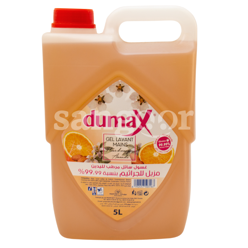 DUMAX SAVON LIQUIDE 5L FLEUR D ORANGER AMANDE DUMAX-SAVON-LIQUIDE-5L-FLEUR-D-ORANGER-AMANDE.png Prix Tunisie