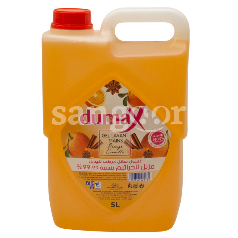 DUMAX SAVON LIQUIDE 5L ORANGE CANNELLE DUMAX-SAVON-LIQUIDE-5L-ORANGE-CANNELLE.png Prix Tunisie