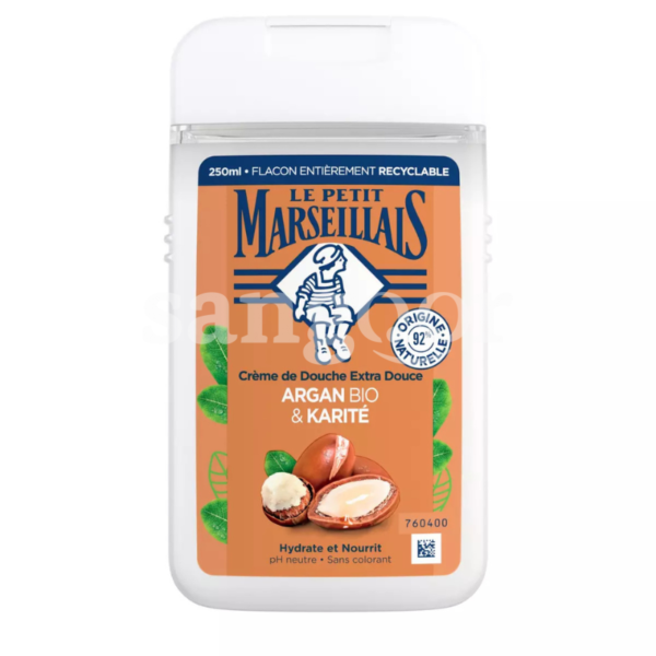 LE-PETIT-MARSEILLAIS-GEL-DOUCHE-250ML-ARGAN-BIO-ET-KARITE.png.Prix Tunisie
