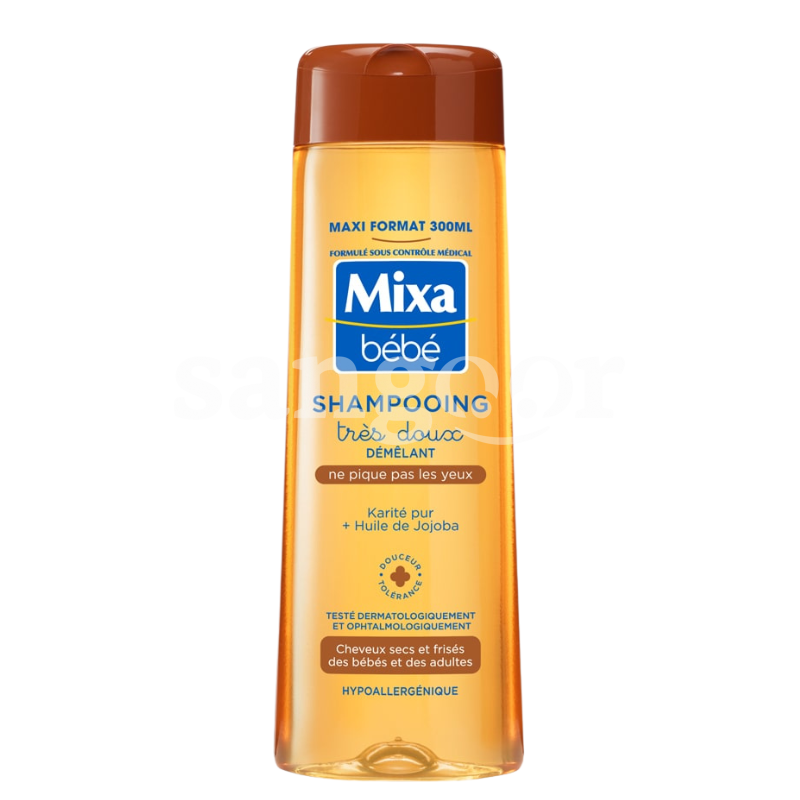 MIXA SHAMPOING 300ML TRES DOUX HYPOALLERGENIQUE BEBE MIXA-SHAMPOING-300ML-TRES-DOUX-HYPOALLERGENIQUE-BEBE.png.Prix Tunisie