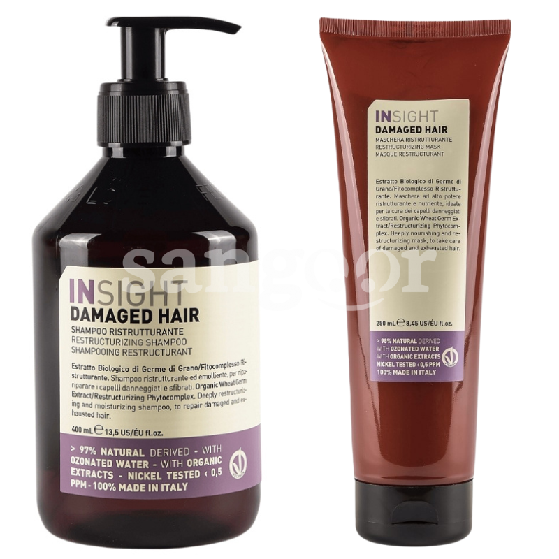 PACK INSIGHT SHAMPOING 400ML RESTRUCTURANT +MASQUE 250ML MOITIE PRIX
