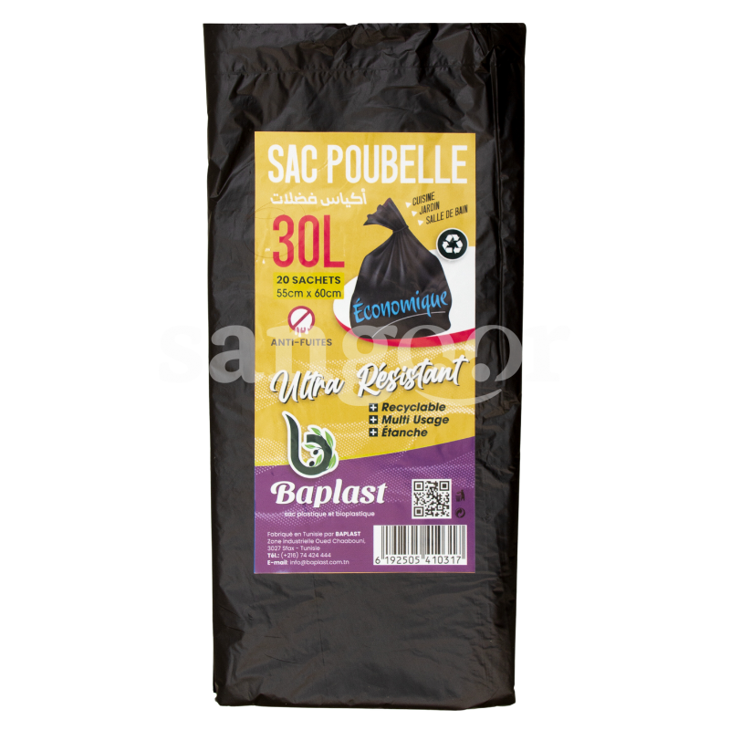 SAC POUBELLE 55 60CM 20PCS 30L ECONOMIQUE NOIR SAC-POUBELLE-55-60CM-20PCS-30L-ECONOMIQUE-NOIR.png.Prix Tunisie