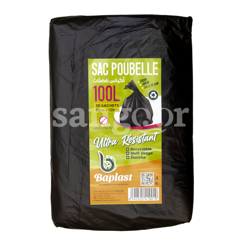 SAC POUBELLE 90 100CM 20PCS 100L NOIR SAC-POUBELLE-90-100CM-20PCS-100L-NOIR.png.Prix Tunisie