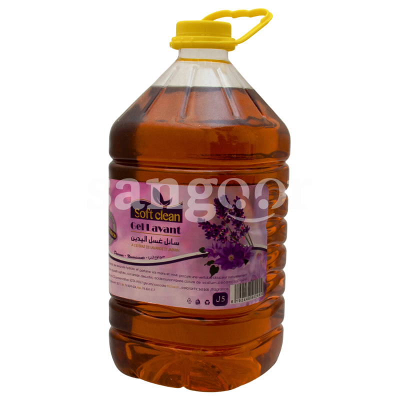 SOFT CLEAN SAVON LIQUIDE 5L LAVANDE ET JASMIN SOFT-CLEAN-SAVON-LIQUIDE-5L-LAVANDE-ET-JASMIN.png.Prix Tunisie