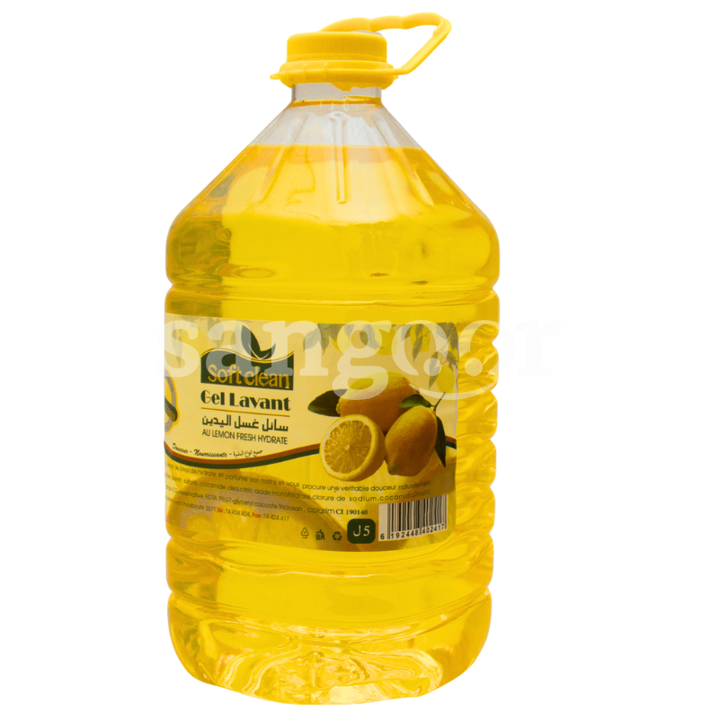 SOFT CLEAN SAVON LIQUIDE 5L LEMON SOFT-CLEAN-SAVON-LIQUIDE-5L-LEMON.png.Prix Tunisie