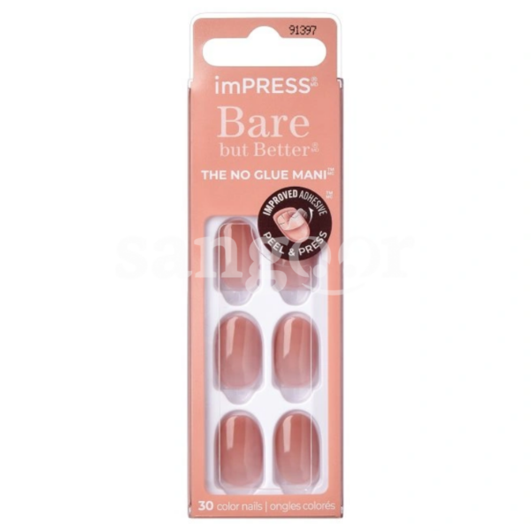 KISS-FAUX-ONGLES-IMPRESS-BARE-OVAL-30PCS-CHARMER.png.Prix Tunisie