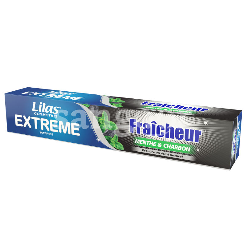 LILAS DENTIFRICE 75ML EXTREME FRAICHEUR MENTHE ET CHARBON LILAS-DENTIFRICE-75ML-EXTREME-FRAICHEUR-MENTHE-ET-CHARBON.png.Prix Tunisie