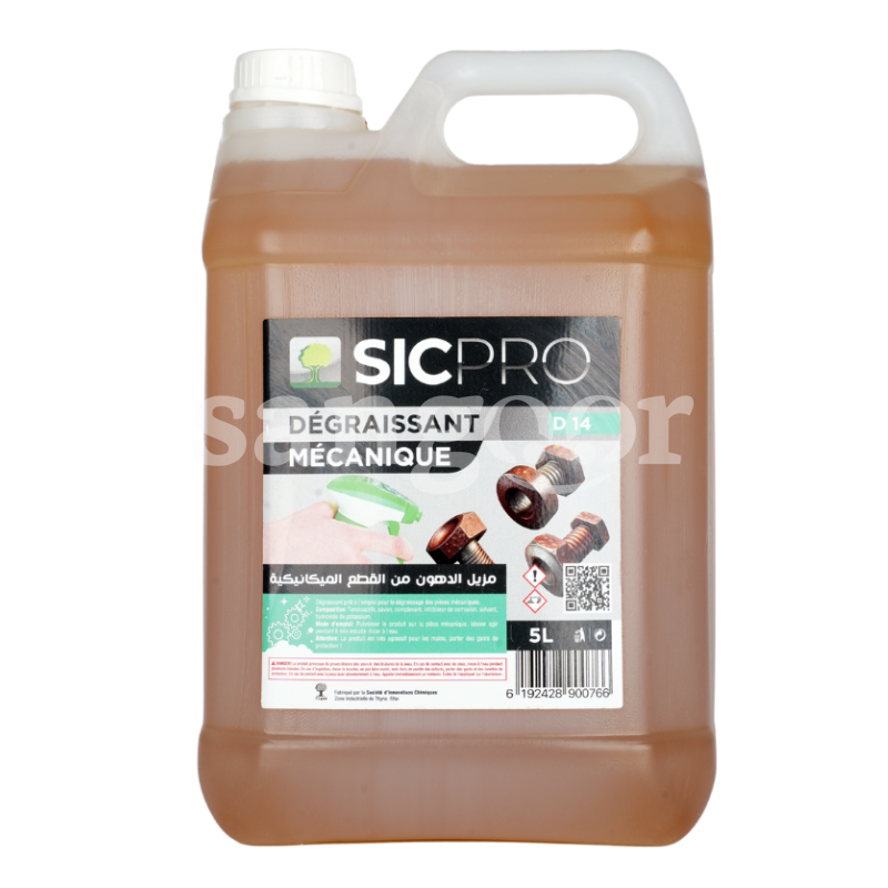 SIC PRO DEGRAISSANT MECANIQUE 5L D14 SIC-PRO-DEGRAISSANT-MECANIQUE-5L-D14.png.Prix Tunisie