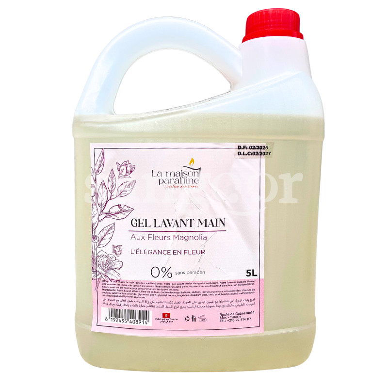 LA MAISON PARAFFINE SAVON LIQUIDE 5L FLEURS MAGNOLIA LA-MAISON-PARAFFINE-SAVON-LIQUIDE-5L-FLEURS-MAGNOLIA.png.Prix Tunisie