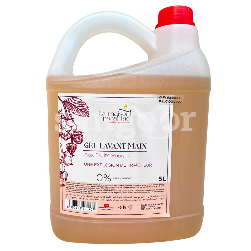 LA MAISON PARAFFINE SAVON LIQUIDE 5L FRUITS ROUGES LA-MAISON-PARAFFINE-SAVON-LIQUIDE-5L-FRUITS-ROUGES.png.Prix Tunisie