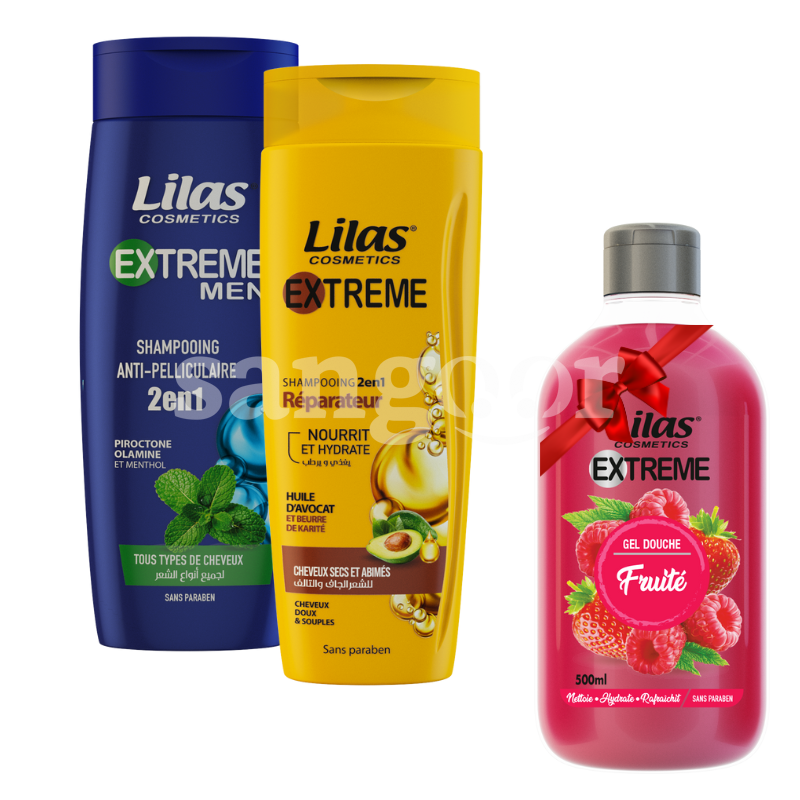 LILAS SHAMPOING 350ML EXTREME LOT DE 2 +GEL DOUCHE 500ML EXTREME GRATUIT LILAS-SHAMPOING-350ML-EXTREME-LOT-DE-2-GEL-DOUCHE-500ML-EXTREME-GRATUIT.png.Prix Tunisie