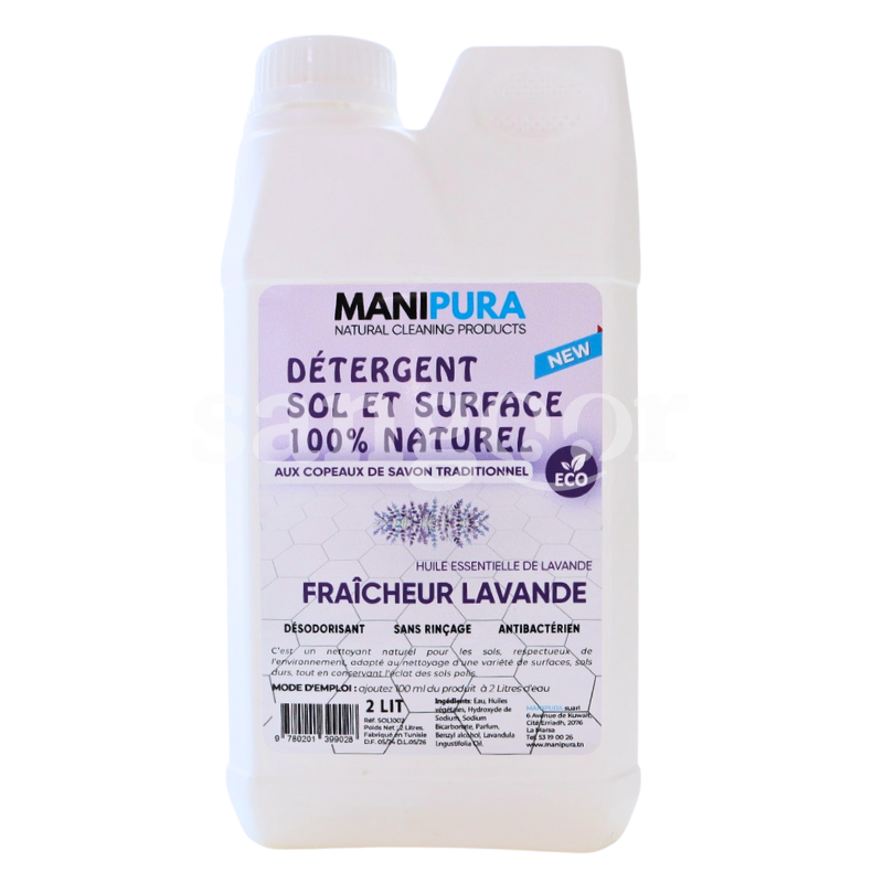 MANIPURA NETTOYANT SOL ET SURFACE 2L LAVANDE MANIPURA-NETTOYANT-SOL-ET-SURFACE-2L-LAVANDE.png.Prix Tunisie