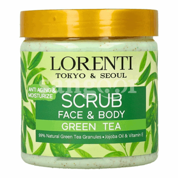 LORENTI-GOMMAGE-VISAGE-ET-CORPS-500ML-GREEN-TEA.png.Prix Tunisie
