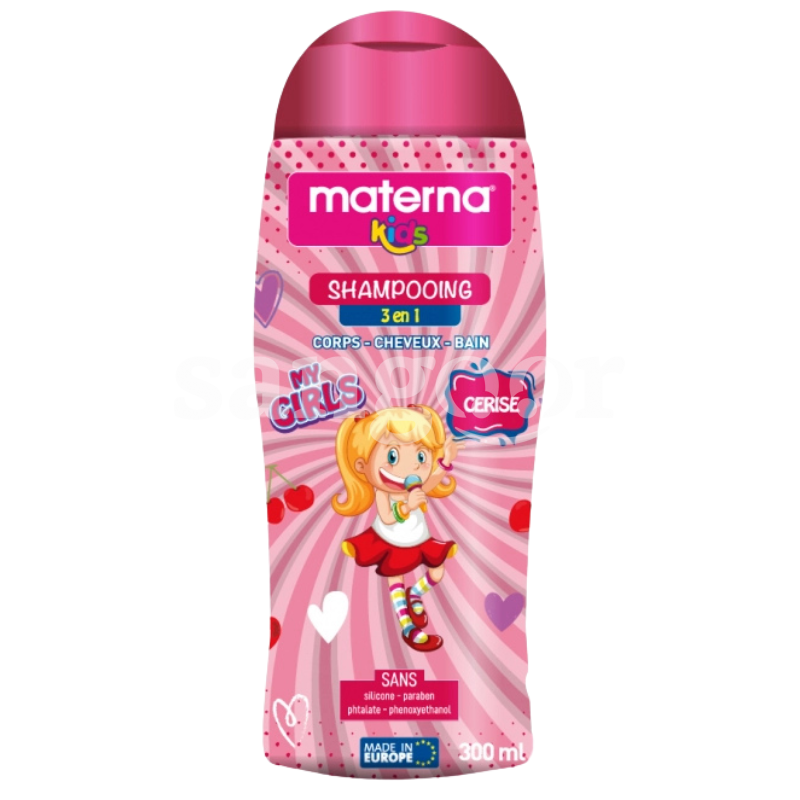 MATERNA SHAMPOING KIDS 300ML 3EN1 CERISE MATERNA-SHAMPOING-KIDS-300ML-3EN1-CERISE.png.Prix Tunisie