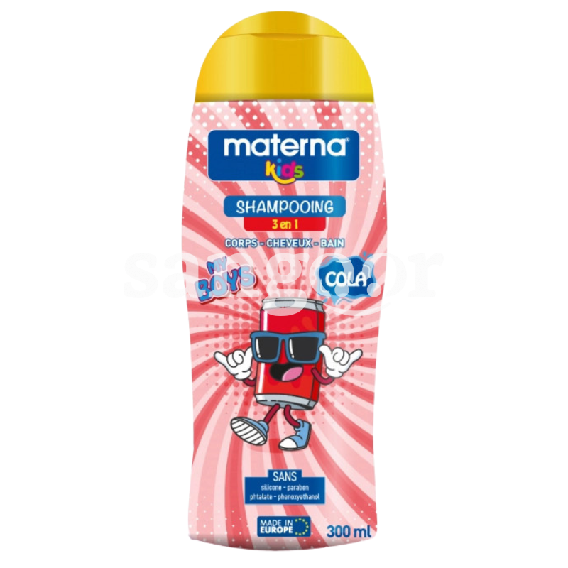 MATERNA SHAMPOING KIDS 300ML 3EN1 COLA MATERNA-SHAMPOING-KIDS-300ML-3EN1-COLA.png.Prix Tunisie