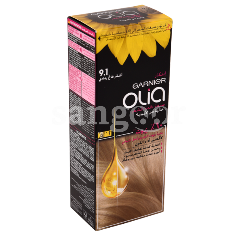 OLIA TEINTURE N9.1 BLOND CLAIR CENDRE OLIA-TEINTURE-N9.1-BLOND-CLAIR-CENDRE.png.Prix Tunisie