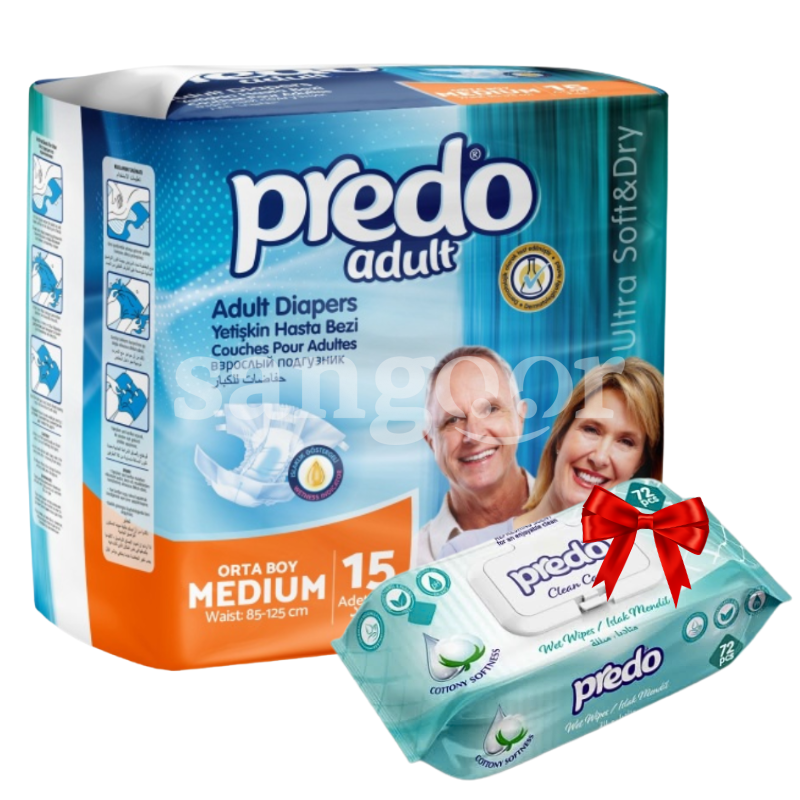 PREDO COUCHE ADULTE MEDIUM 15PCS +LINGETTE 72PCS GRATUITE PREDO-COUCHE-ADULTE-MEDIUM-15PCS-LINGETTE-72PCS-GRATUITE.png.Prix Tunisie