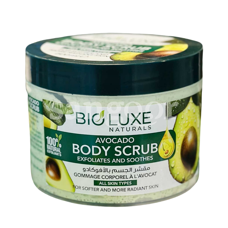 BIO LUXE GOMMAGE CORPOREL 500ML AVOCAT BIO-LUXE-GOMMAGE-CORPOREL-500ML-AVOCAT.png.Prix Tunisie