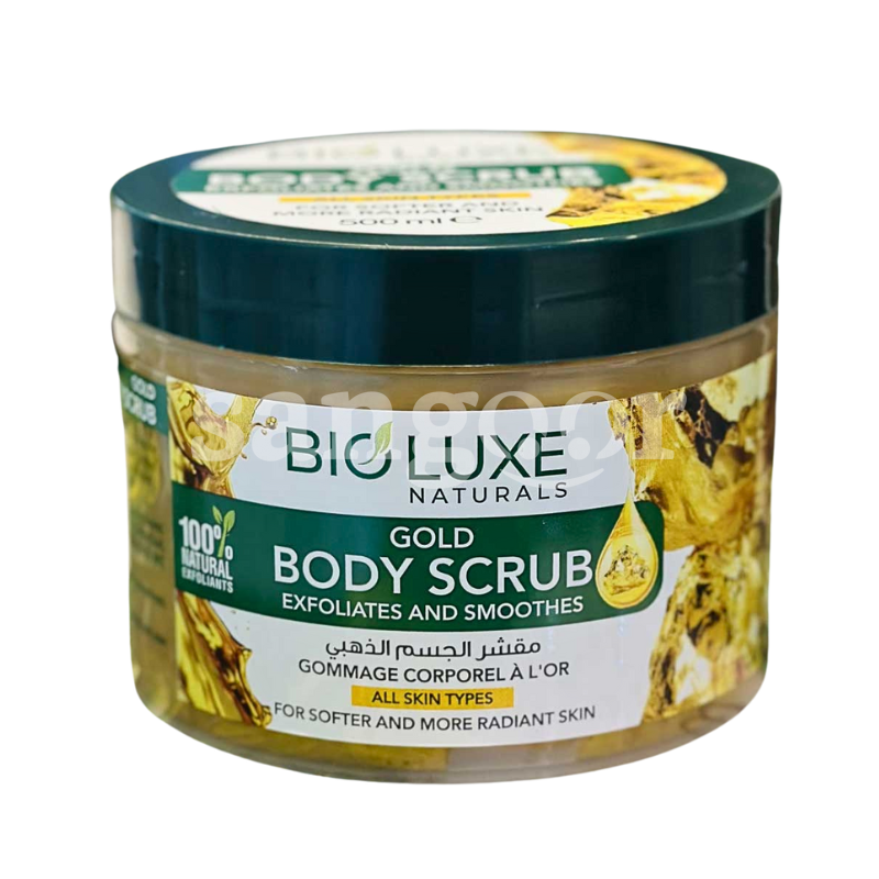 BIO LUXE GOMMAGE CORPOREL 500ML OR BIO-LUXE-GOMMAGE-CORPOREL-500ML-OR.png.Prix Tunisie