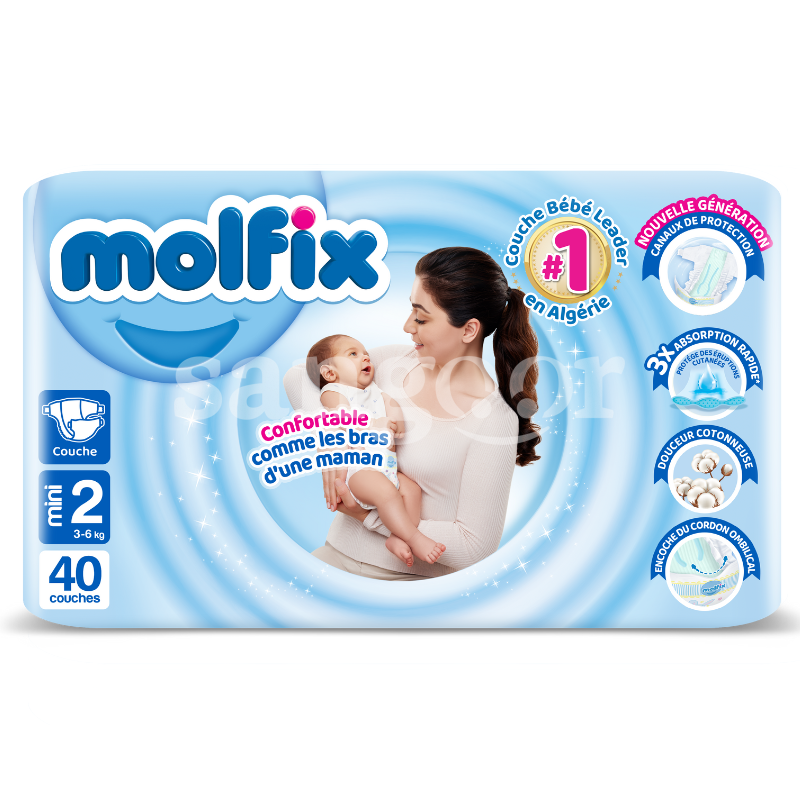 MOLFIX COUCHE JUMBO CONFORT TAILLE2 (3-6)KG 40PCS MOLFIX-COUCHE-JUMBO-CONFORT-TAILLE2-3-6KG-40PCS.png.Prix Tunisie
