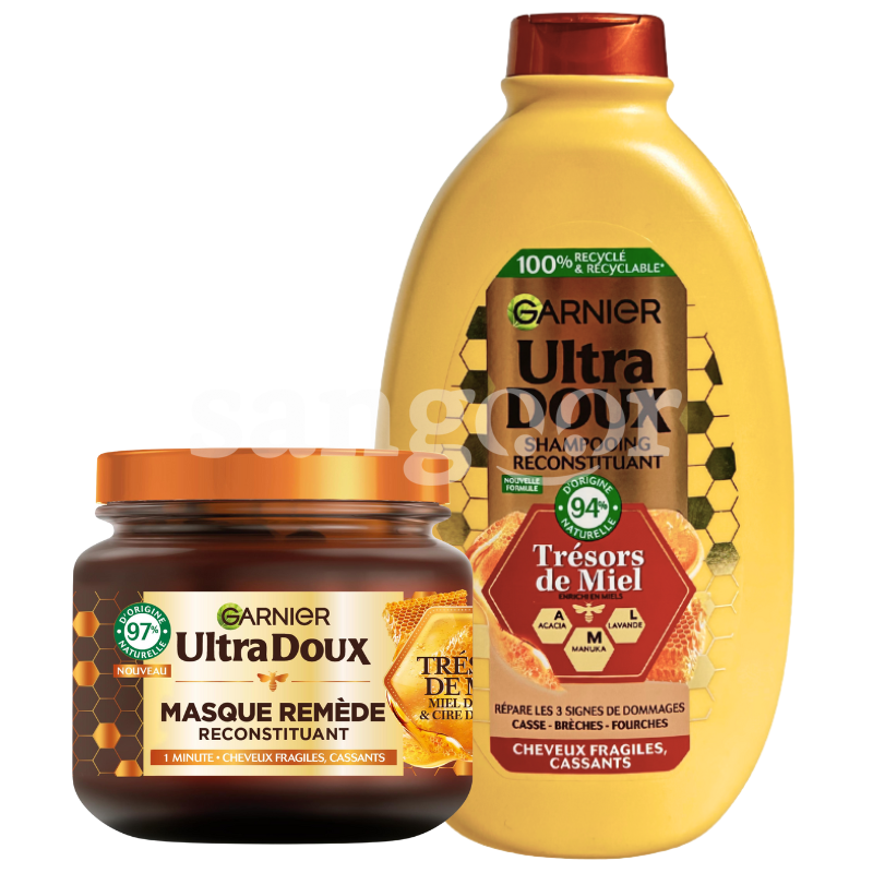 PACK ULTRA DOUX SHAMPOING TRESOR MIEL 600ML +MASQUE 340ML PACK-ULTRA-DOUX-SHAMPOING-TRESOR-MIEL-600ML-MASQUE-340ML.png.Prix Tunisie