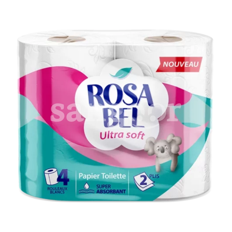 ROSABEL PAPIER HYGIENIQUE 4PCS ROSABEL-PAPIER-HYGIENIQUE-4PCS.png.Prix Tunisie