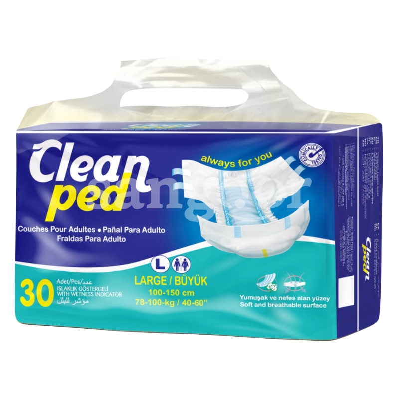 CLEAN PED COUCHE ADULTE LARGE 30PCS CLEAN-PED-COUCHE-ADULTE-LARGE-30PCS.png.Prix Tunisie