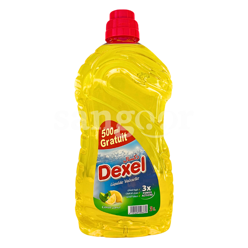 DEXEL VAISSELLE 3L CITRON DONT 500ML GRATUIT DEXEL-VAISSELLE-3L-CITRON-DONT-500ML-GRATUIT.png.Prix Tunisie