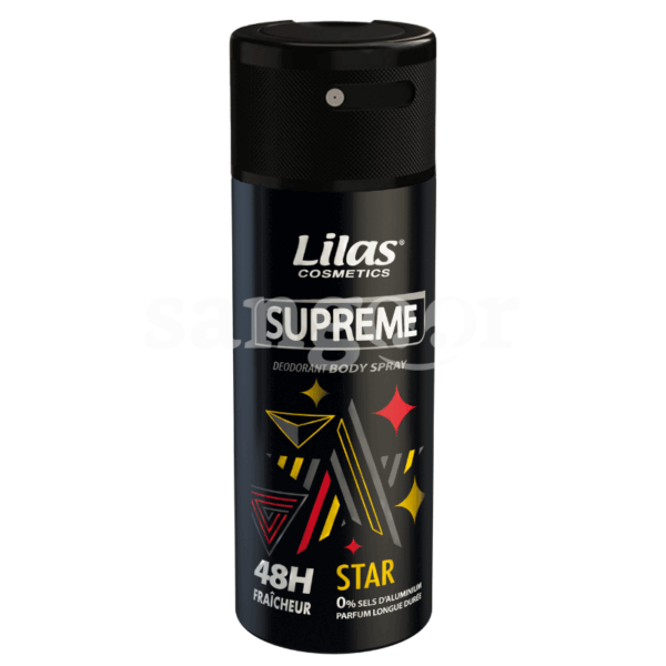 LILAS-DEODORANT-BODY-SPRAY-150ML-SUPREME-STAR.png.Prix Tunisie