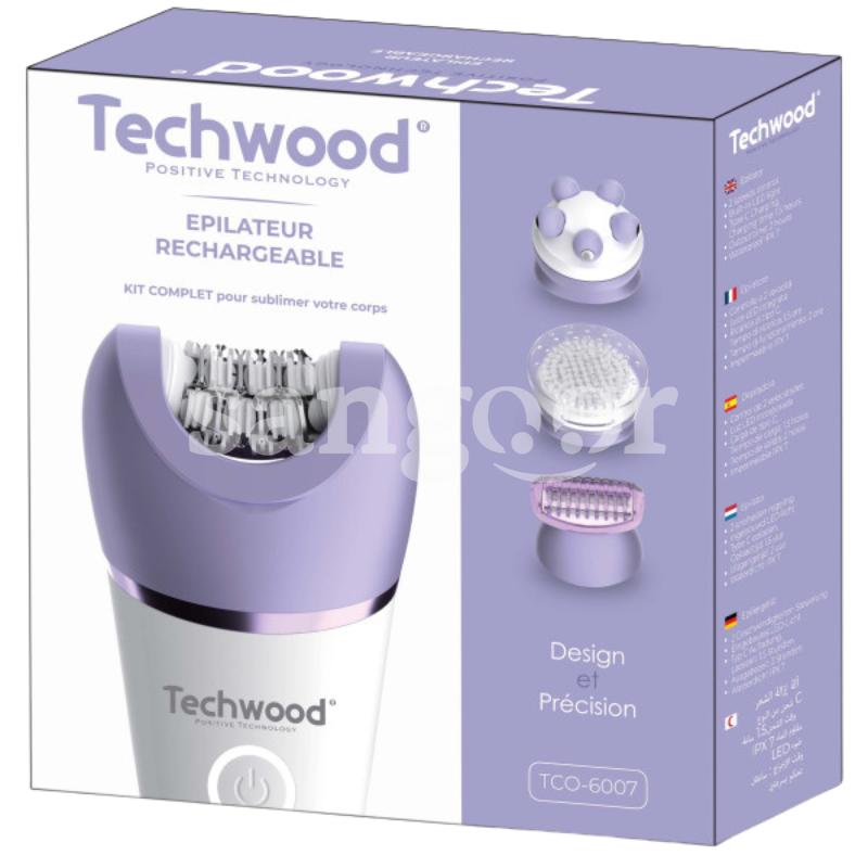 TECHWOOD EPILATEUR RECHARGEABLE TCO-6007 TECHWOOD-EPILATEUR-RECHARGEABLE-TCO-6007.png.Prix Tunisie