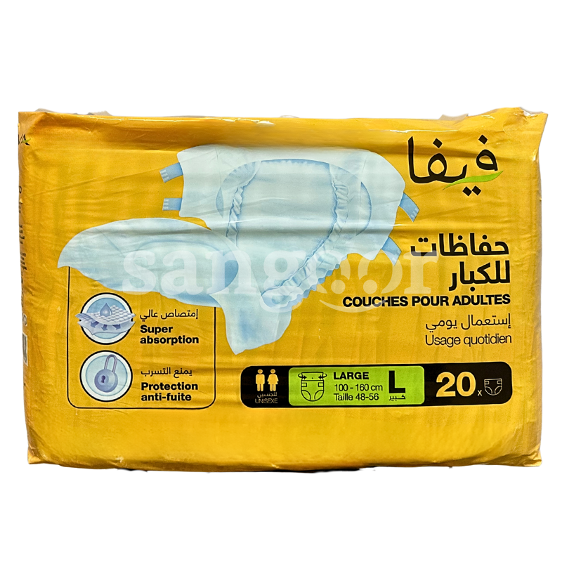 VIVA COUCHE ADULTE LARGE 20PCS VIVA-COUCHE-ADULTE-LARGE-20PCS.png Prix Tunisie