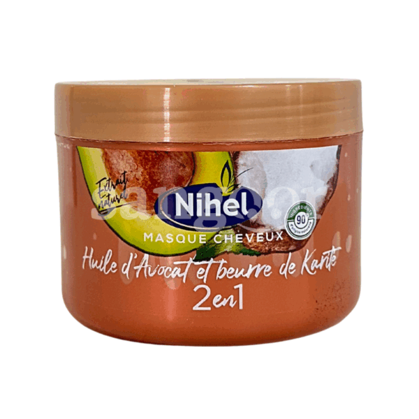 NIHEL-MASQUE-CHEVEUX-300G-MARRON-AVOCAT-KARITE.png Prix Tunisie