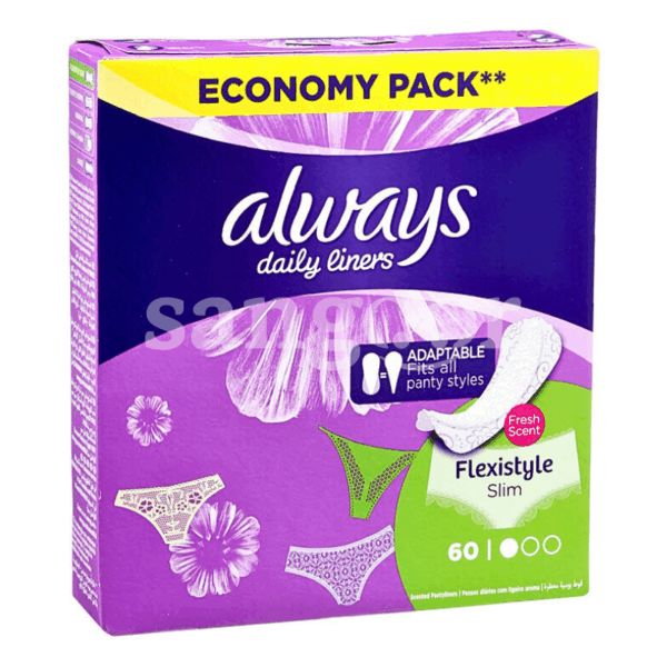 ALWAYS-PROTEGE-SLIP-LINERS-FLEXI-STYLE-SLIM-60PCS.png Prix Tunisie