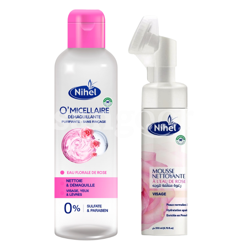 PACK NIHEL EAU MICELLAIRE 250ML +MOUSSE NETTOYANTE 200ML EAU DE ROSE PACK-NIHEL-EAU-MICELLAIRE-250ML-MOUSSE-NETTOYANTE-200ML-EAU-DE-ROSE.png Prix Tunisie