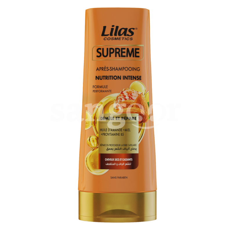 LILAS APRES SHAMPOING 200ML SUPREME NUTRITION INTENSE AMANDE MIEL LILAS-APRES-SHAMPOING-200ML-SUPREME-NUTRITION-INTENSE-AMANDE-MIEL.png Prix Tunisie