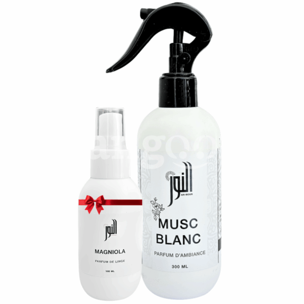 ALNOUR PARFUM D AMBIANCE 300ML MUSC BLANC +PARFUM DE LINGE 100ML MAGNIOLA GRATUIT Prix Tunisie