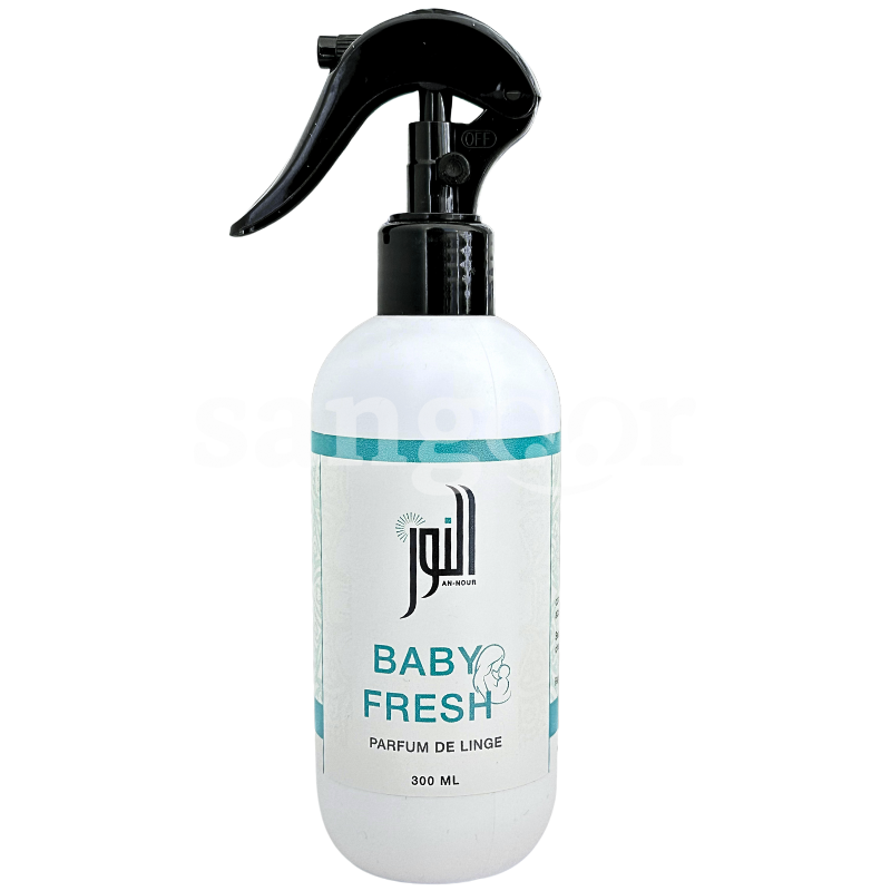 ALNOUR PARFUM DE LINGE 300ML BABY FRESH ALNOUR-PARFUM-DE-LINGE-300ML-BABY-FRESH.png.Prix Tunisie