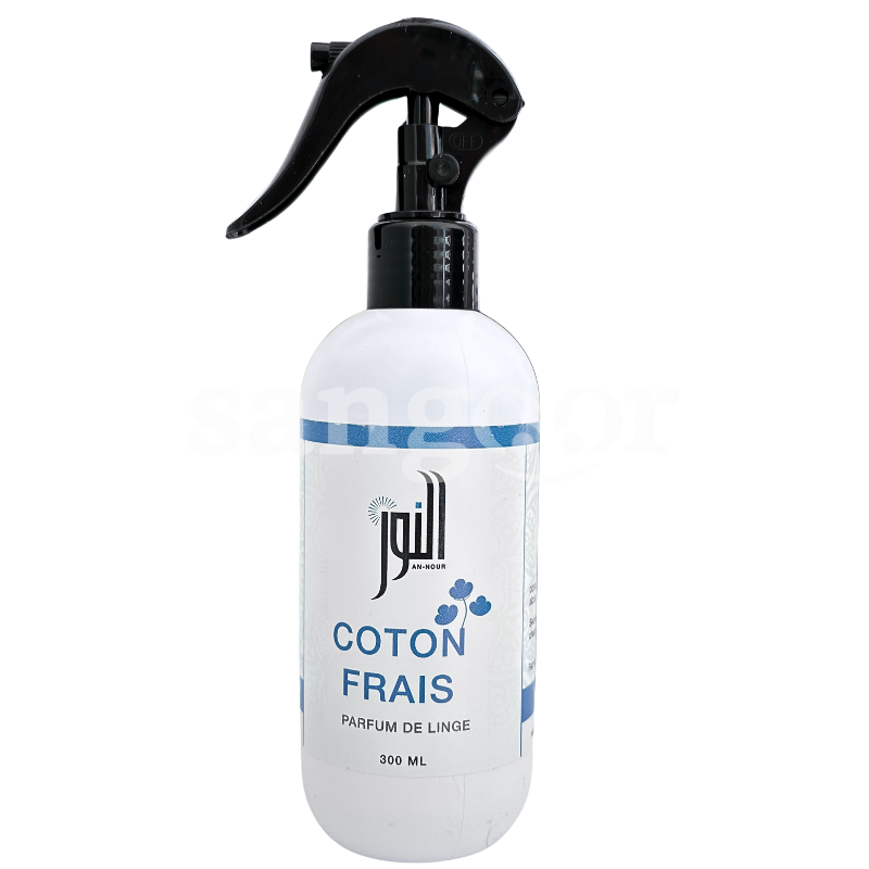 ALNOUR PARFUM DE LINGE 300ML COTON FRAIS ALNOUR-PARFUM-DE-LINGE-300ML-COTON-FRAIS.png.Prix Tunisie