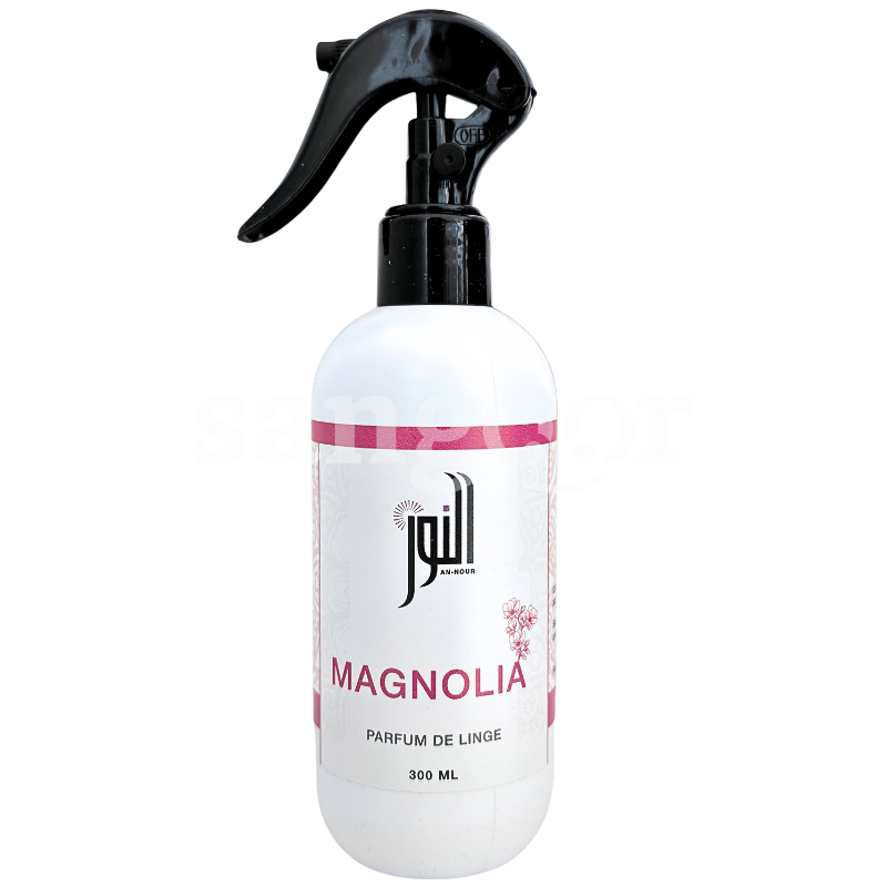 ALNOUR PARFUM DE LINGE 300ML MAGNOLIA ALNOUR-PARFUM-DE-LINGE-300ML-MAGNOLIA.png.Prix Tunisie