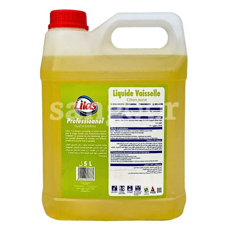 LILAS PRO VAISSELLE 5L CITRON LILAS-PRO-VAISSELLE-5L-CITRON.png.Prix Tunisie