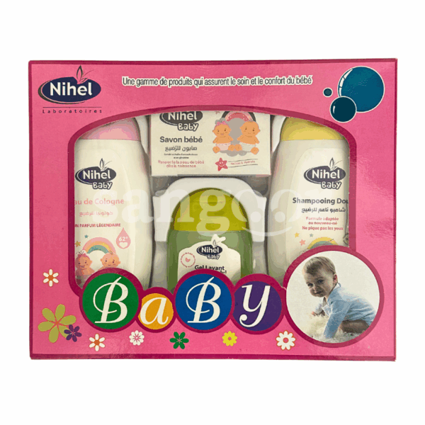 NIHEL-COFFRET-BEBE-4PCS-ROSE.png Prix Tunisie