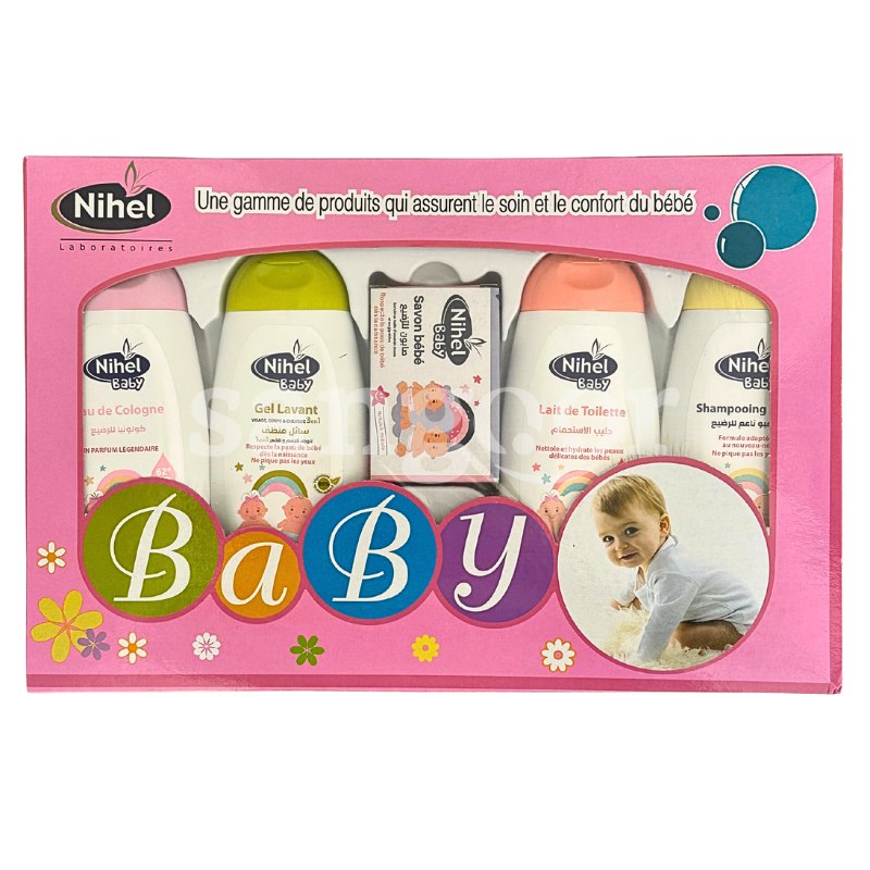 NIHEL COFFRET BEBE 5PCS ROSE NIHEL-COFFRET-BEBE-5PCS-ROSE.png Prix Tunisie